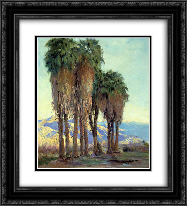 Palms 20x22 Black Ornate Wood Framed Art Print Poster with Double Matting by Rose, Guy