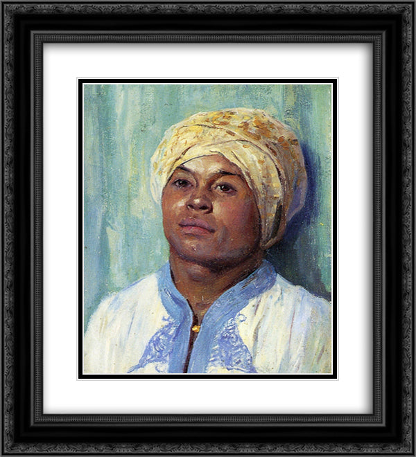 Portrait of an Algerian 20x22 Black Ornate Wood Framed Art Print Poster with Double Matting by Rose, Guy