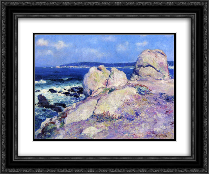 Rocks Point Reamer 24x20 Black Ornate Wood Framed Art Print Poster with Double Matting by Rose, Guy