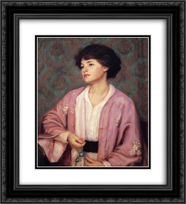 The Lavalier 20x22 Black Ornate Wood Framed Art Print Poster with Double Matting by Rose, Guy