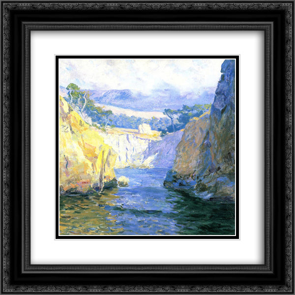 Vista from Point Lobos 20x20 Black Ornate Wood Framed Art Print Poster with Double Matting by Rose, Guy