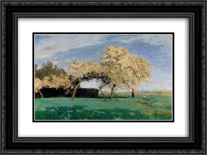 Fruehlingstag 24x18 Black Ornate Wood Framed Art Print Poster with Double Matting by Hans am Ende