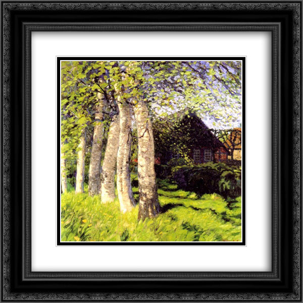 Fruhling in Worpswede 20x20 Black Ornate Wood Framed Art Print Poster with Double Matting by Hans am Ende