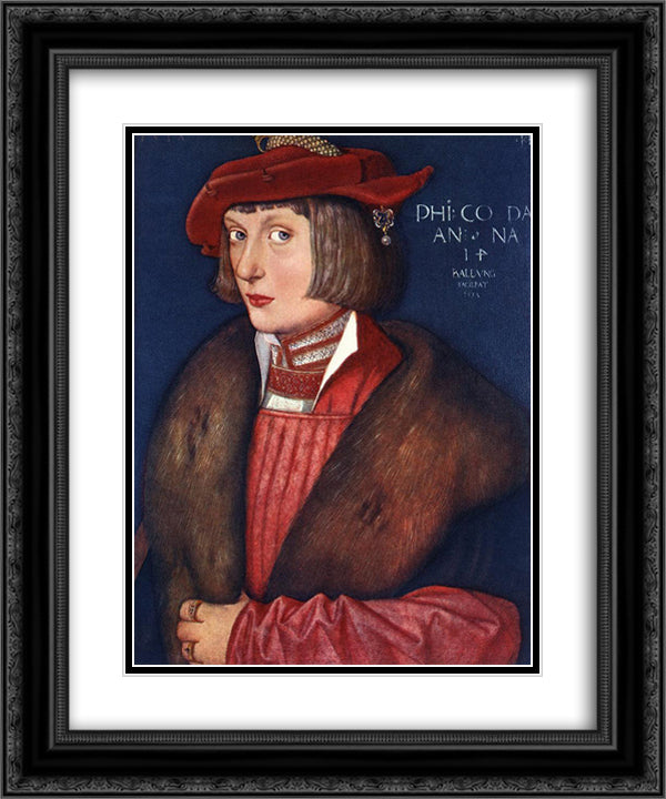 Count Philip 20x24 Black Ornate Wood Framed Art Print Poster with Double Matting by Baldung, Hans