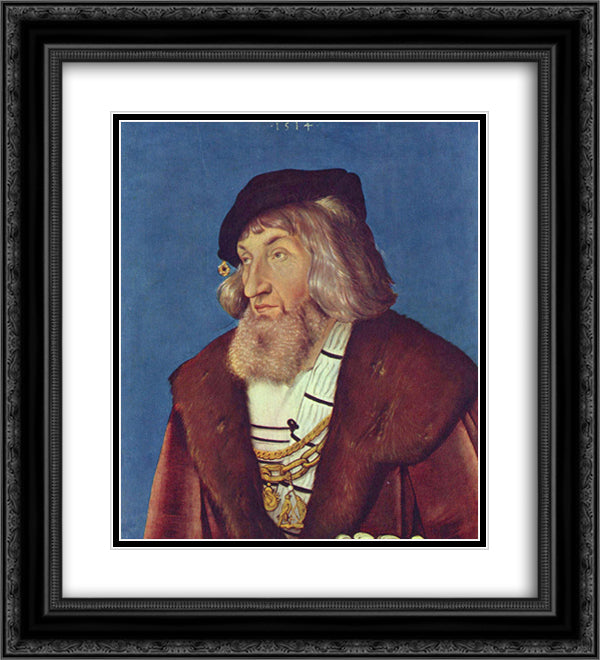 Portrait of a Man 20x22 Black Ornate Wood Framed Art Print Poster with Double Matting by Baldung, Hans