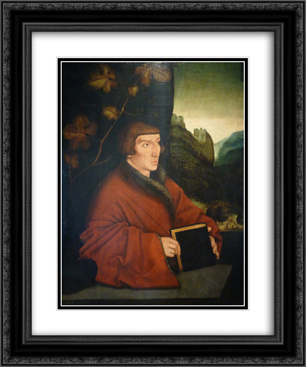 Portrait of Ambroise Volmar Keller 20x24 Black Ornate Wood Framed Art Print Poster with Double Matting by Baldung, Hans