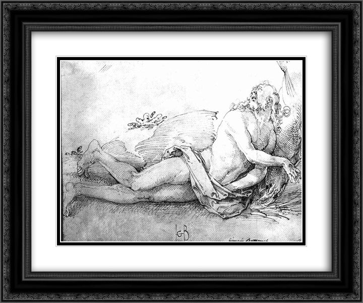 The Dead Christ 24x20 Black Ornate Wood Framed Art Print Poster with Double Matting by Baldung, Hans