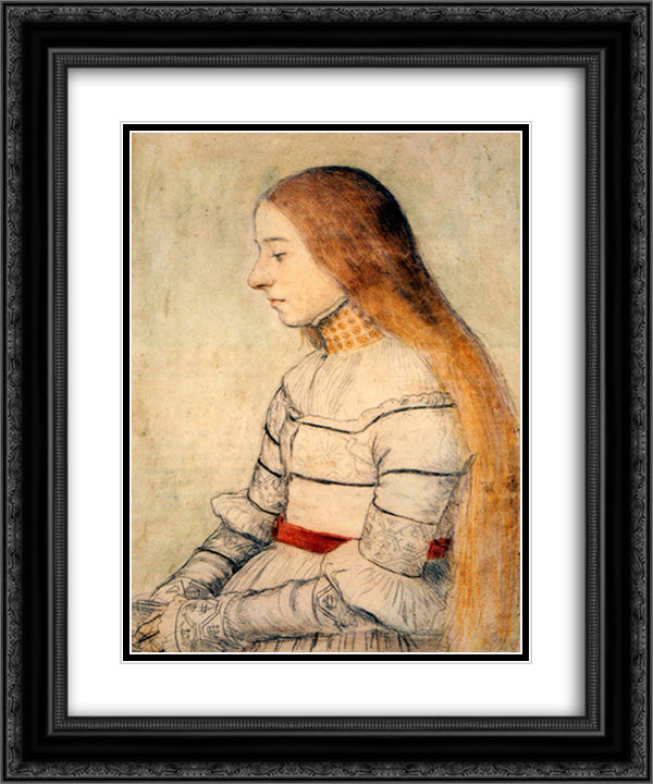 Anna Meyer 20x24 Black Ornate Wood Framed Art Print Poster with Double Matting by Holbein the Younger, Hans