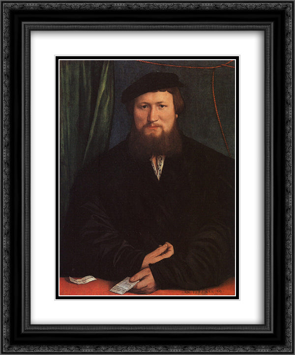 Derek Berck 20x24 Black Ornate Wood Framed Art Print Poster with Double Matting by Holbein the Younger, Hans