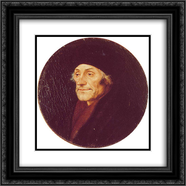 Desiderius Erasmus 20x20 Black Ornate Wood Framed Art Print Poster with Double Matting by Holbein the Younger, Hans