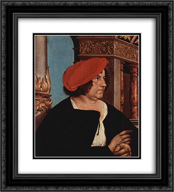 Mayor Jakob Meyer zum Hasen 20x22 Black Ornate Wood Framed Art Print Poster with Double Matting by Holbein the Younger, Hans