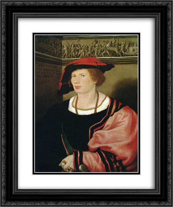 Portrait of Benedikt von Hertenstein 20x24 Black Ornate Wood Framed Art Print Poster with Double Matting by Holbein the Younger, Hans