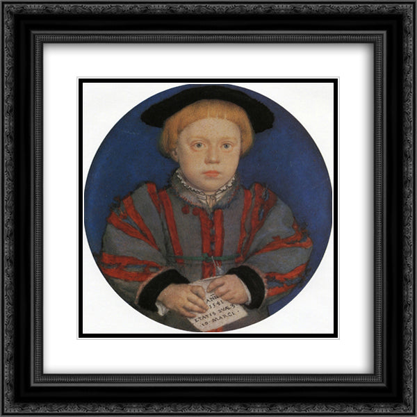Portrait of Henry Brandon 20x20 Black Ornate Wood Framed Art Print Poster with Double Matting by Holbein the Younger, Hans