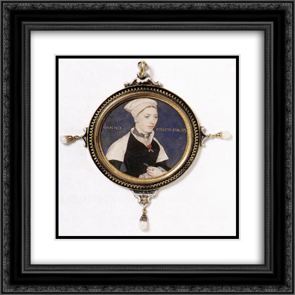 Portrait of Jane Pemberton 20x20 Black Ornate Wood Framed Art Print Poster with Double Matting by Holbein the Younger, Hans