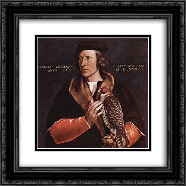 Portrait of Robert Cheseman 20x20 Black Ornate Wood Framed Art Print Poster with Double Matting by Holbein the Younger, Hans