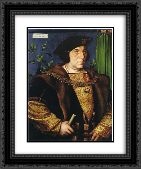 Sir Henry Guildford 20x24 Black Ornate Wood Framed Art Print Poster with Double Matting by Holbein the Younger, Hans