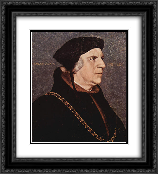 Sir William Butts 20x22 Black Ornate Wood Framed Art Print Poster with Double Matting by Holbein the Younger, Hans