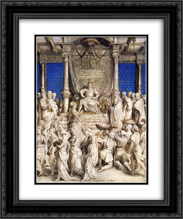 Solomon and the Queen of Sheba 20x24 Black Ornate Wood Framed Art Print Poster with Double Matting by Holbein the Younger, Hans