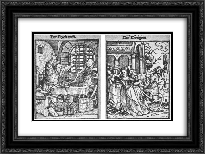 The Rich Man The Queen 24x18 Black Ornate Wood Framed Art Print Poster with Double Matting by Holbein the Younger, Hans