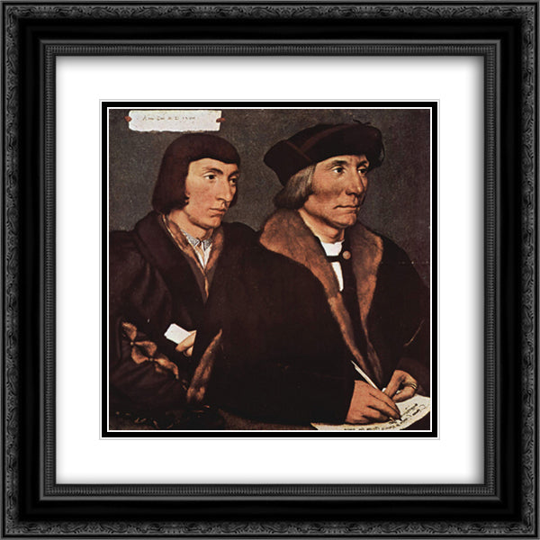 Thomas Godsalve of Norwich and his son, John 20x20 Black Ornate Wood Framed Art Print Poster with Double Matting by Holbein the Younger, Hans