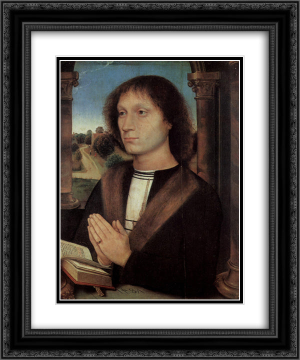 Portrait of Benedetto Portinari 20x24 Black Ornate Wood Framed Art Print Poster with Double Matting by Memling, Hans