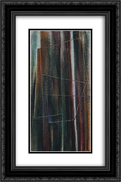 Composizione 16x24 Black Ornate Wood Framed Art Print Poster with Double Matting by Richter, Hans