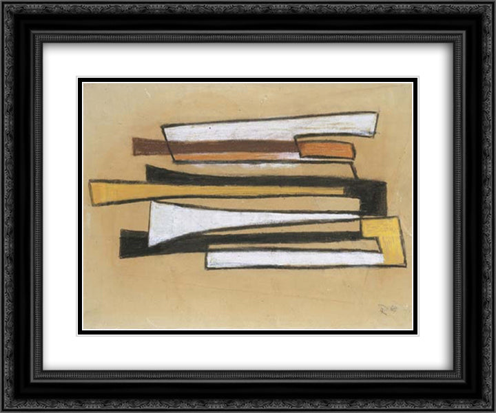 Dymo Sketch II 24x20 Black Ornate Wood Framed Art Print Poster with Double Matting by Richter, Hans