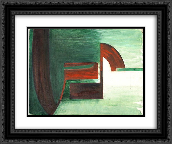 Gesture Series - no. 209 24x20 Black Ornate Wood Framed Art Print Poster with Double Matting by Richter, Hans