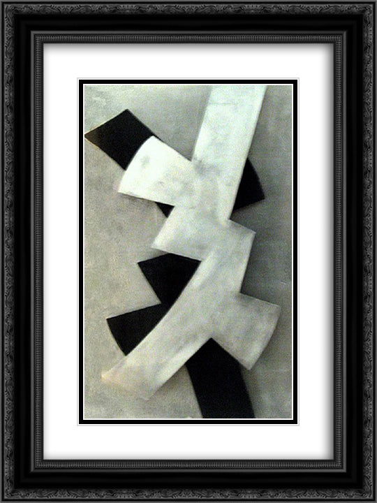 Pro Contra Variation 18x24 Black Ornate Wood Framed Art Print Poster with Double Matting by Richter, Hans