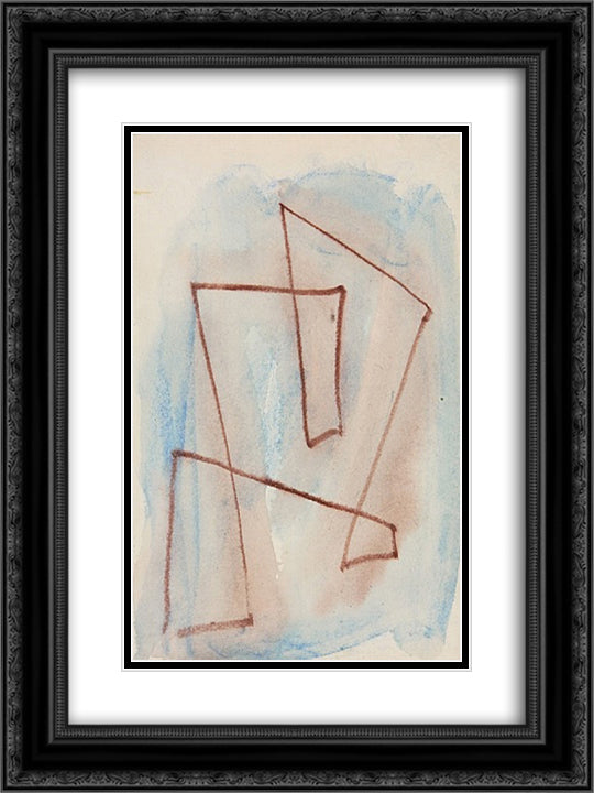 Sketch for Labyrinth - no. 301 18x24 Black Ornate Wood Framed Art Print Poster with Double Matting by Richter, Hans