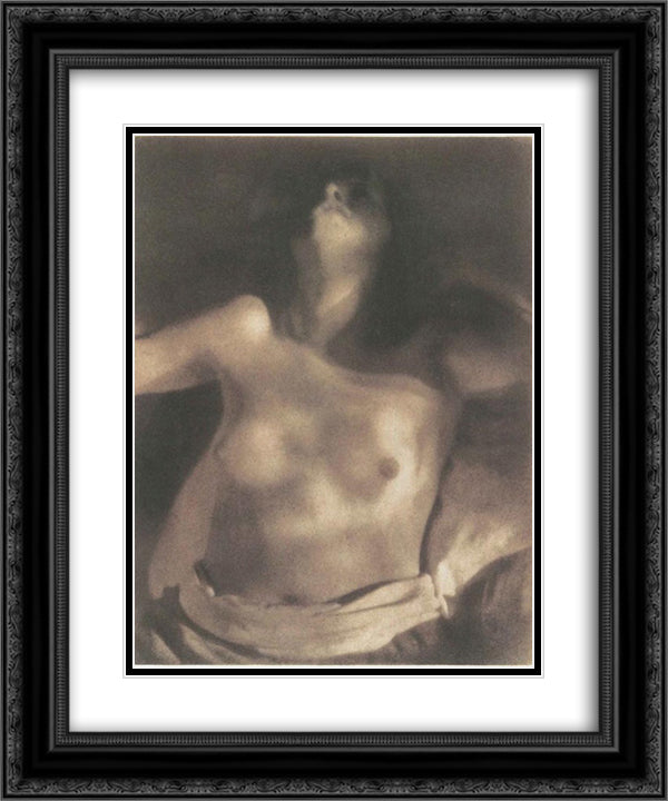 Nude on Back 20x24 Black Ornate Wood Framed Art Print Poster with Double Matting by Kuhn, Heinrich