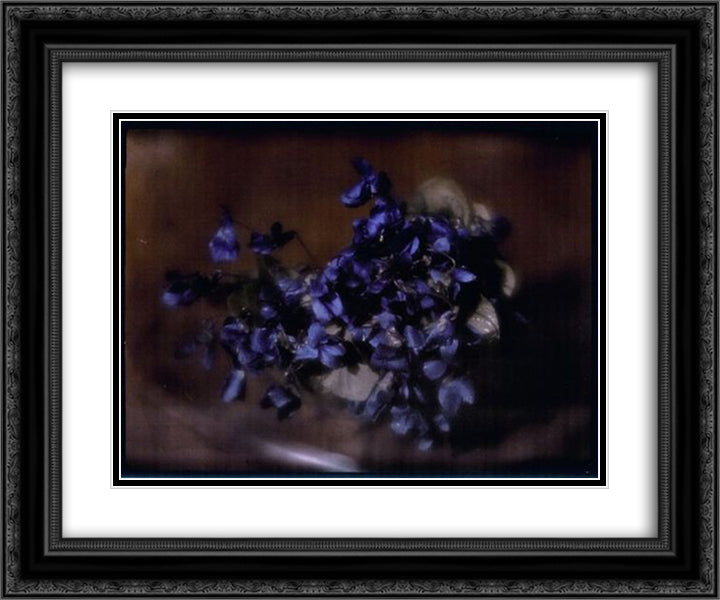 Violets 24x20 Black Ornate Wood Framed Art Print Poster with Double Matting by Kuhn, Heinrich