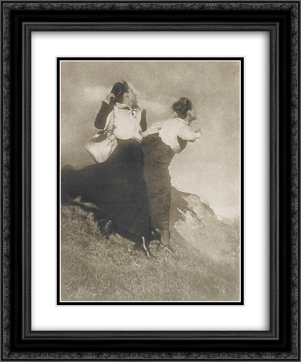 Wanderer 20x24 Black Ornate Wood Framed Art Print Poster with Double Matting by Kuhn, Heinrich