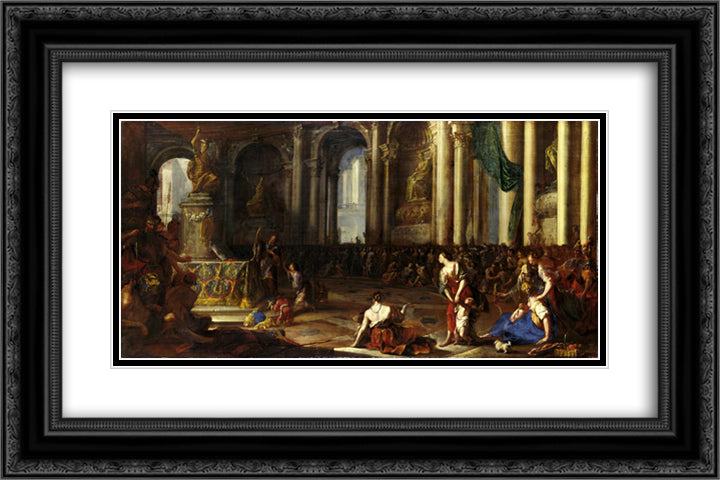 Hannibal schwort den Romern ewige Feindschaft 24x16 Black Ornate Wood Framed Art Print Poster with Double Matting by Schonfeld, Heinrich
