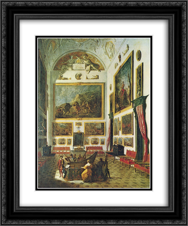 Musikalische Unterhaltung am Spinett 20x24 Black Ornate Wood Framed Art Print Poster with Double Matting by Schonfeld, Heinrich