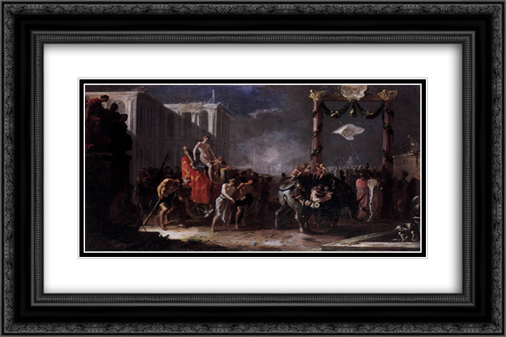 Triumph of Venus 24x16 Black Ornate Wood Framed Art Print Poster with Double Matting by Schonfeld, Heinrich