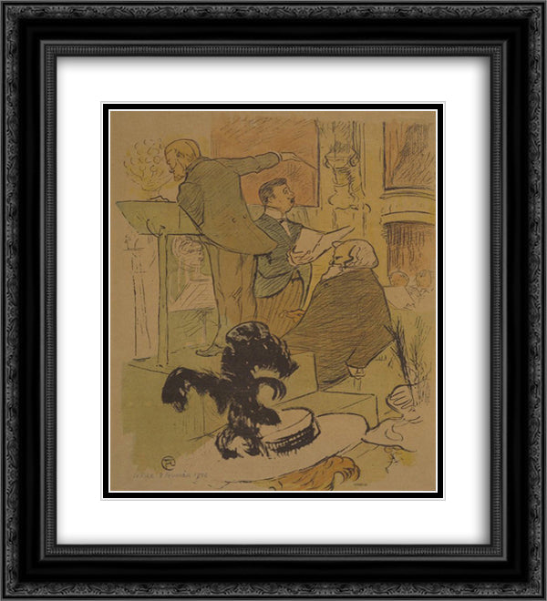Ambroise Thomas assistant at a rehearsal of Francoise de Rimini 20x22 Black Ornate Wood Framed Art Print Poster with Double Matting by Toulouse Lautrec, Henri de