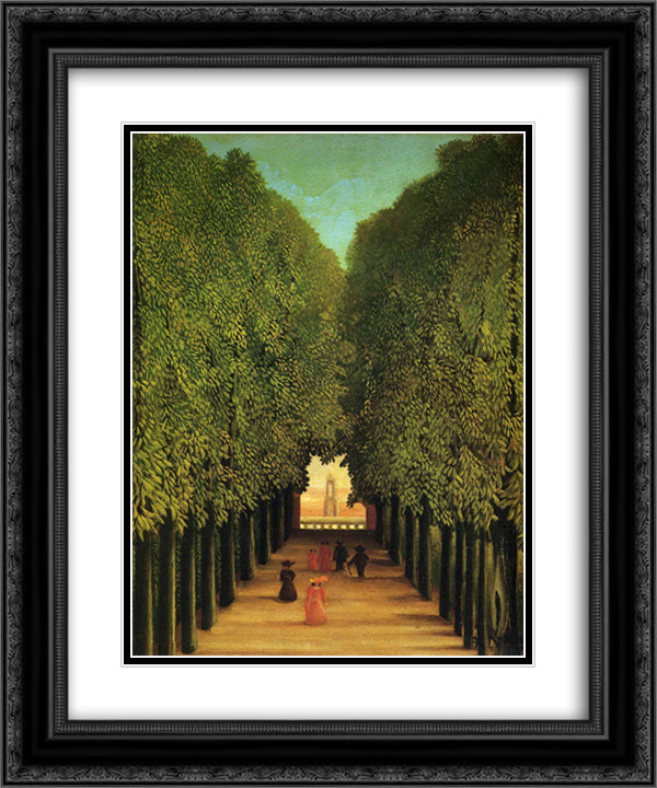 Alleyway in the Park of Saint Cloud 20x24 Black Ornate Wood Framed Art Print Poster with Double Matting by Rousseau, Henri
