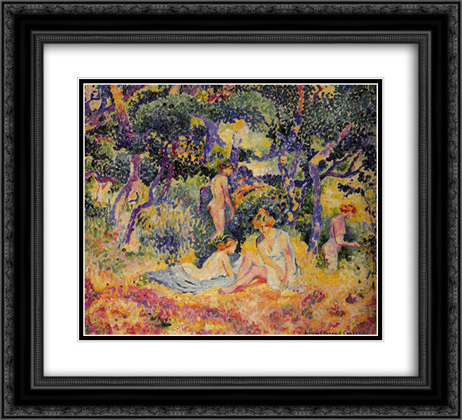 The Wood 22x20 Black Ornate Wood Framed Art Print Poster with Double Matting by Cross, Henri Edmond