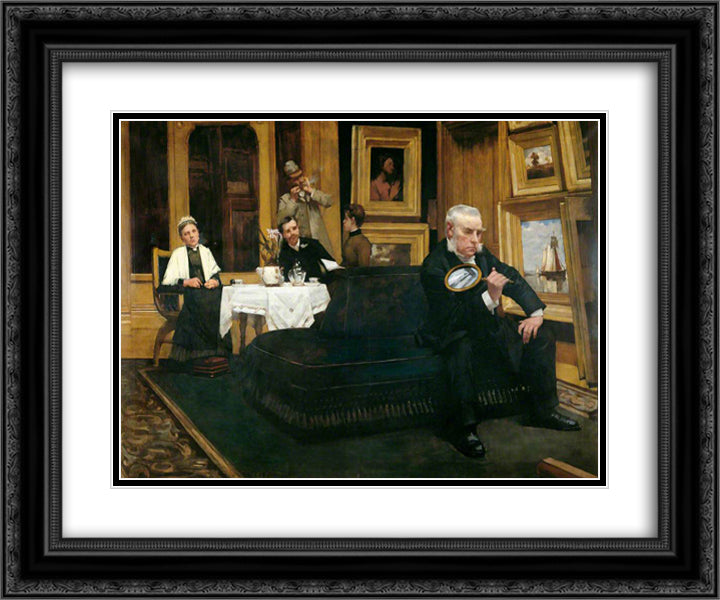 The Connoisseur 24x20 Black Ornate Wood Framed Art Print Poster with Double Matting by La Thangue, Henry Herbert