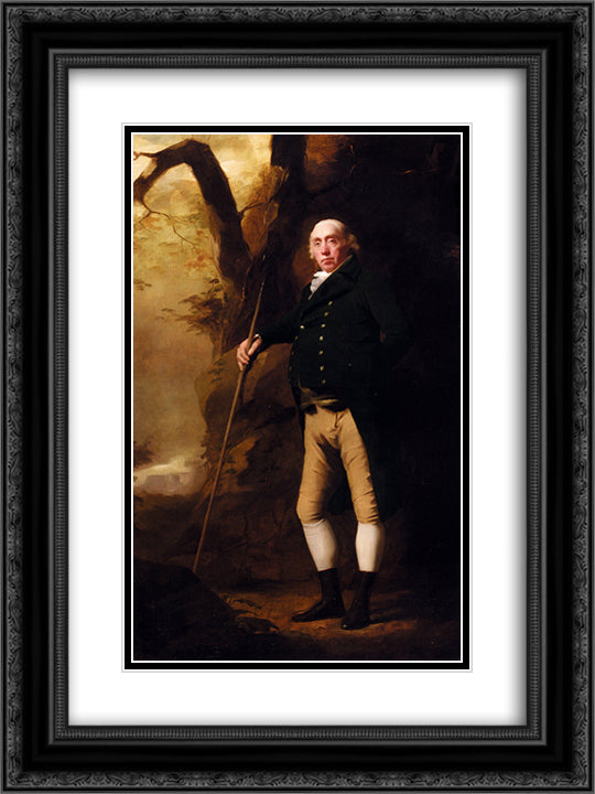 Portrait of Alexander Keith of Ravelston, Midlothian 18x24 Black Ornate Wood Framed Art Print Poster with Double Matting by Raeburn, Henry