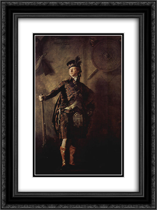 Portrait of Colonel Alasdair Mcdonnell of Glengarry 18x24 Black Ornate Wood Framed Art Print Poster with Double Matting by Raeburn, Henry