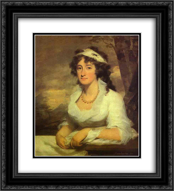 Portrait of Janet Dundas 20x22 Black Ornate Wood Framed Art Print Poster with Double Matting by Raeburn, Henry