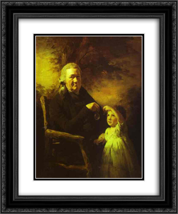 Portrait of John Tait and His Grandson 20x24 Black Ornate Wood Framed Art Print Poster with Double Matting by Raeburn, Henry