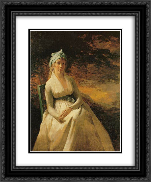 Portrait of Mrs. Andrew 20x24 Black Ornate Wood Framed Art Print Poster with Double Matting by Raeburn, Henry