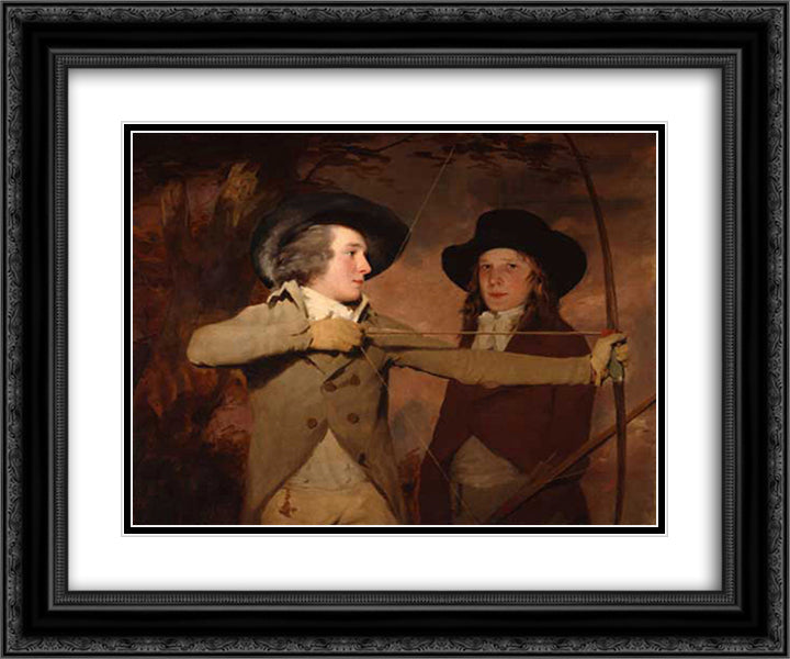 The Archers 24x20 Black Ornate Wood Framed Art Print Poster with Double Matting by Raeburn, Henry