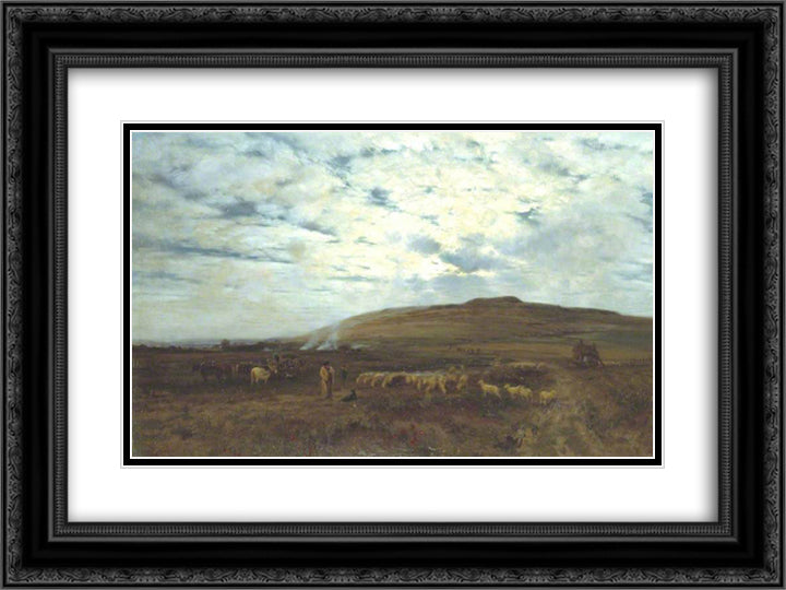 Approaching Night 24x18 Black Ornate Wood Framed Art Print Poster with Double Matting by Davis, Henry William Banks