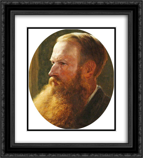 Self Portrait 20x22 Black Ornate Wood Framed Art Print Poster with Double Matting by Davis, Henry William Banks