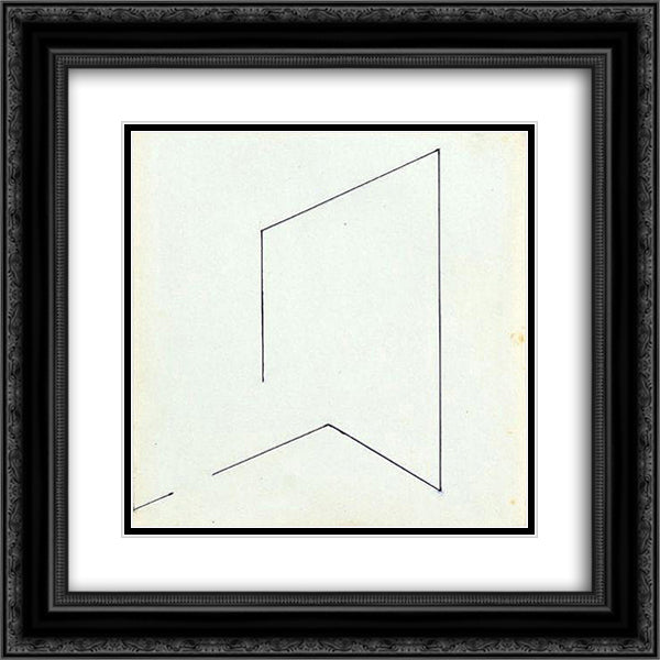 58 - 1977 20x20 Black Ornate Wood Framed Art Print Poster with Double Matting by Stazewski, Henryk