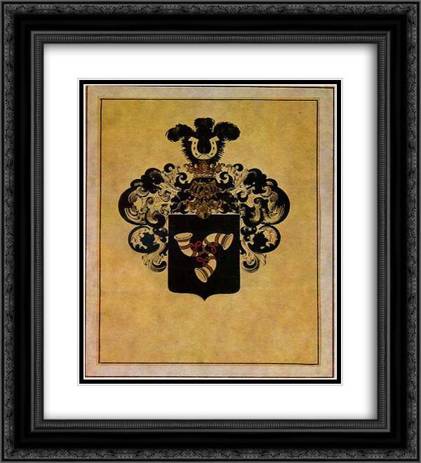Family Coat of Arms of Narbut family 20x22 Black Ornate Wood Framed Art Print Poster with Double Matting by Narbut, Heorhiy